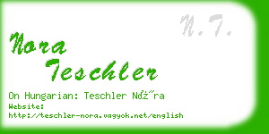 nora teschler business card